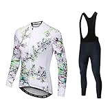 Fahrrad-Bekleidungssets Wärme-Fleece-Rad- Kleidung des Frauen- Langarms Radfahren- Trikots Set Reitjacke+ Radfahren 3D Gepolsterte Hosen Bike Racing Kleidung Kit (Color : B, Size : XXL)