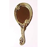 GR Handspiegel Schminkspiegel Messing Jugendstil Antik-Design Kosmetik-Spiegel G