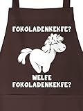 Shirtracer Kochschürze lustig - Fokoladenkekfe Einhorn - 80 cm x 73 cm (H x B) - Braun - kochschürze für erwachsene einhorn - X967 - Schürze und Küchenschürze für Männer und D