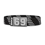 BRAYCE® Eishockey Armband im Schnürsenkel Style mit Deiner Trikot Nummer 00-99 I Hockey Lace schwarz I Trikot am Handgelenk personalisierbar & handg