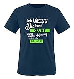 Comedy Shirts - Ich Weiss du hast Recht Aber Meine Meinung gefällt Mir Besser - Jungen T-Shirt - Navy/Weiss-Neongrün Gr. 152/164
