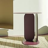 SSMDYLYM Beistelltisch Kleine Wohnung Wohnzimmer Ecktisch Sofa Metall Ecktisch Schlafzimmer Schmiedeeisen (Color : Brown)
