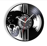 Wanduhr Black Panther Portrait Vintage Vinyl Album Re-purposed Record Wanduhr Wildlife Artwork Home Decor Clock Album Handwerk