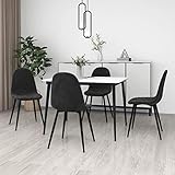 FAMIROSA Esszimmerstühle 4 STK. Schwarz Samt (18,15kg)