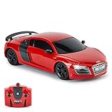 CMJ RC Cars Audi R8 GT, offizielles Lizenziertes Ferngesteuertes Auto, Spielzeit RC Flitzer Auto , 1:24 RC Car Geländewagen Auto 24Hz, Geschenk für Kinder 6-12 Jahre Anfänger (Rot)