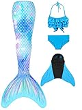 shepretty Neuer Mermaid Tail Badeanzug für Erwachsene und Kinder,xiaolan-R4-130