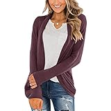 GFGHH Damen Strickjacke Frauen Cardigan Lose Warm Herbst Winter Strickcardigan Jacke Mantel Cardigan Strickmantel Sweater Elegant Langarm Sweatshirt Tops Outwear Casual Offen Pulllover Outing S