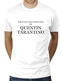 Written and Directed by Quentin Tarantino - Herren T-Shirt von KaterLikoli, Gr. L, Weiß