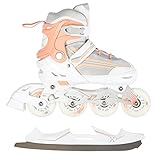 2in1 Inlineskates/Schlittschuhe Nils Extreme Lucky Weiß/Rosa ABEC7 Gr. 39-43 verstellb