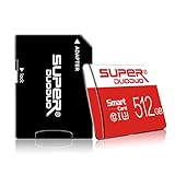 512GB Micro SD Speicherkarte mit SD Karte Adapter (Schnelle Geschwindigkeit Klasse 10) Microsd TF Memory Karte, SD Speicherkarte Card füR Kamera, Handy, Tablet, Kamera, GPS, Dashcam, üBerwachung