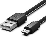 Superer Micro USB Kabel, Ladekabel passend für Kindle Paperwhite 6 Zoll, Fire 7, Fire 7 Kids Edition, Fire HDX 7, 7 Zoll 2019 Tablet E-Reader 1.5m Datenkabel Netzkabel Cable (Schwarz)