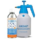 ARDAP Ungeziefer Konzentrat 500 ml inklusive Drucksprüher 1,5 Liter - Zur Herstellung von bis zu 50 Liter Ungezieferspray gegen Fliegen, Motten, Mücken, Wespen, Silberfische, Bettw