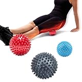HENGBIRD 3er Set Igelball Set mit Noppen, Igel Ball Massageball, Antistress-Bälle, Handtrainer, Massage Massagebälle für Rücken, Beine, Füße & Hände Muskelmassag
