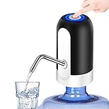 Wodgreat Universal Flaschen-Wasserspender,Elektrischen Trinkwasserpumpe,USB-Ladekabel,Stück Lebensmittel Silikonschlauch,Abnehmbar,automatischer Wasserspender für Zuhause,Büro und Outdoor Schw