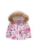 VLUNT Steppjacke Baby Jungen Warm Winter Mantel mit Kunstfell Kaputze Kinderjacke Kapuzenjacke Winterjacke Wintermantel Outerwear Outdoorjacke 18 Monate - 4 J