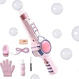 Bubble Machine，Blasenmaschine, Elastic Smoke Bubble Machine Blasengebläse Gesundes Rauchblasen-Spielzeug für Hochzeit, Party，Spielzeug Geburtstagsgeschenk Kinder Pink
