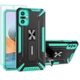 Xiaomi Redmi Note 10 Pro Hülle, Redmi Note 10 Pro Handyhülle, mit HD Schutzfolie [Military Grade Stoßfest] Schutzhülle mit Ständer Schutzhülle Case Cover für Xiaomi Redmi Note 10 Pro (Minze)