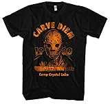 Carve Diem Jason Männer und Herren T-Shirt | Horror Freitag der 13 Mask Freddy Voorhees (L)