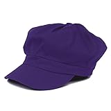 Armycrew 2XL Übergröße, leicht, 100% Baumwolle, Newsboy Cap mit elastischer Rückseite., violett, XL/XXL