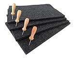 bachhuber-hobby Prickelset, 4er Set Prickelunterlage/Prickelfilz 20x30cm, Prickelnadel 8