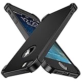 ORETECH Kompatibel mit iPhone 5 5s SE 2016 Hülle, mit [2X Panzerglas Schutzfolie] 360 Grad Stoßfest Dünn Schutzhülle Handyhülle TPU Silikon Hart PC Case Cover für iPhone 5 5s SE(2016) 4 Zoll, Schw