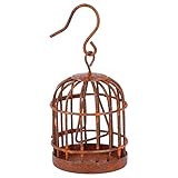 YARNOW Mini Vogelkäfig Deko Vintage Eisen Kerzenhalter Metall Gartendeko Weihnachten Miniatur Ornamente Hängende Laterne Feengarten Zubehör für Sukkulenten Blumentopf Shabby Dek