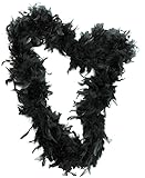 Schwarze Federboa-Zubehör, 180 cm lang, 65 g, Federboa, Junggesellinnenabschied, Kostüm, Zubehö