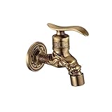 Nostalgie Messing Waschtischarmatur für Bad - BauZeit Antik einhebelmischer Wasserhahn 1/2 Zoll Waschtisch Wandhalterung Einlochmontage Wannenarmatur normal für Küche Badezimmer Toilette Balkon,