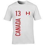 FanShirts4u Kinder Fanshirt Trikot Jersey Kanada Canada T-Shirt inkl. Druck Wunschname u. Wunschnummer WM (12/14 Jahre 152-164 cm, Canada/Weiß)