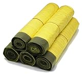 5 Rollen Gelber Sack, Gelbe Säcke mit praktischem Zugband, 90 Liter, 15µ - Wertstoffsack