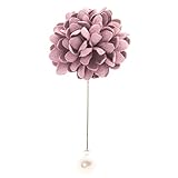 Bonarty Herren Revers Kunstperle Blume Boutonniere Stick Brosche Bräutigam Corsage - Lila B