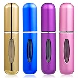 ZOEON 4 Stücke Parfümzerstäuber, 5ml Nachfüllbare Reisen Portable Parfüm Zerstäuber mit F