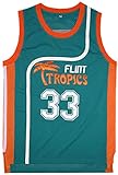 mari Herren Basketball Jersey mit Flint Tropics 90er Jahre Movie Shirt M Green33