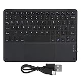 Kabellose -Tastatur, Touch- -Tastatur Wasserdicht Multifunktions-Leise mit Touchpad-Funktion für Tablets für Laptops für Smartphones(Schwarz)