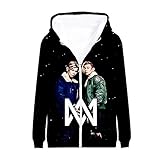 Xjhgkumnn Marcus and Martinus Pullover Eltern-Kind-Abnutzung Mantel mit Druck 3D Stilvolle Studenten Herbst Hooded Zipper Oberbekleidung Unisex (Color : A04, Size : 160)