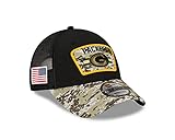 New Era Green Bay Packers NFL On Field 2021 Salute to Service Black 9Forty Snapback Cap - One-S