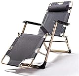 Gartenliege Hoch Senioren , Sun Lounger Faltende Relax Liegestuhl Einstellbar in Multi Winkel mit Abnehmbarer Kopfstütze Tragbare Liegestuhl Garten Sonnenliege Baumwollmatte Verfügb