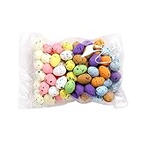 100Pcs Bunt Schaum Ostereier Schaum Eier Styropor Kugeln Ei Figur Modell Deko Eier Vogel Nest Eier DIY Basteln Kinder Spielzeug Ostern Party Tisch Dekoration Foto Requisiten Verschiedene Größ