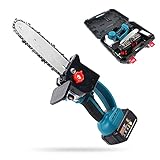 Akku-Kettensäge 18V Mini Kettensäge mit Ladegerät und 2 Batterien Maximaler Schnittdurchmesser: 12 cm/4,7 Z