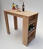 Möbel SD Bartisch Stehtisch Sonoma Eiche hell Sägerau 120 x 60 x 107 cm B x T x H