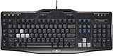 Logitech G105 Gaming-Tastatur, LED-beleuchtete Tasten, Mulitmedia-Tasten, 6 Programmierbare G-Tasten, Mehrtasteneingabe, Spielmodus-Schalter, Spanisches QWERTY-Layout - Schw