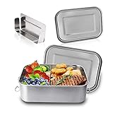 EINFEBEN Brotdose Metall Bento Box Dichte 1400ml Lunchbox Fassungsvermögen Plastikfrei und BPA-frei auslaufsicher mit Fächern Brotdose zum Wandern Reisen für Schule Kinder und Erw