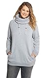Ulla Popken Damen 713963 Sweatshirt, hellgrau Melange, 62+