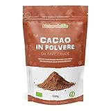 Kakao Pulver Bio 200 g. Organic Cacao Powder. 100% Natürlich, Rein aus de Roh Kakaobohnen. Produziert in Peru aus der Theobroma Cocoa Pflanze. Magnesium- und Phosphor-Quelle. NaturaleB