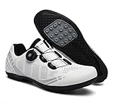 Govoland Radfahren Schuhe Männliche Profi-Road Truck Eisen DREI Schuhe Mountainbike Racing Weibliche Fahrradschloss(36, White)