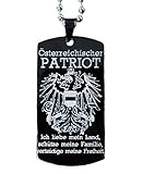 Real Bullet Design Schwarzes Edelstahl Dog-Tag ÖSTERREICHISCHER Patriot Österreich Adler - Ich Liebe Mein Land, schütze Meine Familie, verteidige Meine Freiheit S