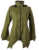 Vishes - Alternative Bekleidung - warme Elfen Zipfeljacke/Kurzmantel mit Zipfelkapuze Olive 36
