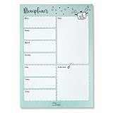 DESIGN WUNDER® Essensplaner zum Selberschreiben A4 [70 Blatt] - Menüplaner Block A4 für die ganze Woche – Essensplan als Wochenplan für Gerichte der Woche (Kreativ)