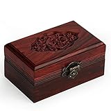 LIFENGNR Schmuck Fall Geschenk for Frauen, Palisander Schmuckschatulle, Vintage Ornament Box Dichtung Aufbewahrungsbox Schminkt Tischdek