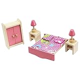 Alecony Miniatur Puppenhaus Möbel Zubehör, Holz Tisch Stuhl Schrank Modell Puppenmöbel für Wohnzimmer Kinderzimmer Dekoration, Kinder Weihnachten Geburtstag Geschenk Fairy Ornament (D)